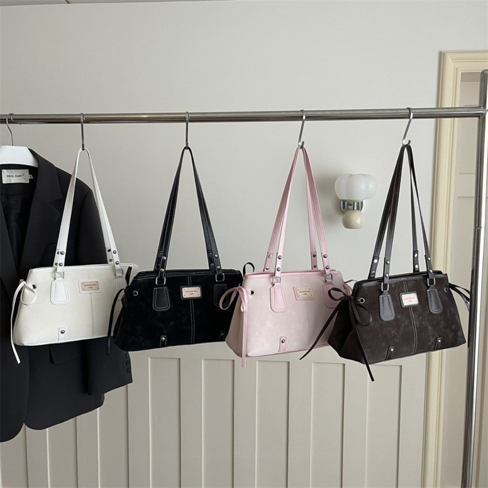 Structured Handbag Top Handle - Kore Tarzı Suni Deri Tote Çanta