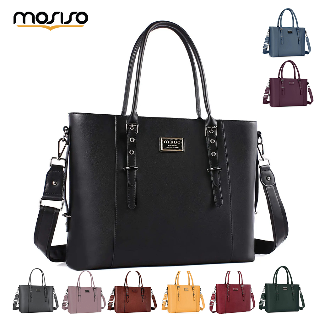Laptop Bag Leather 15 - MOSISO Kadınlar için Tote Çanta, MacBook