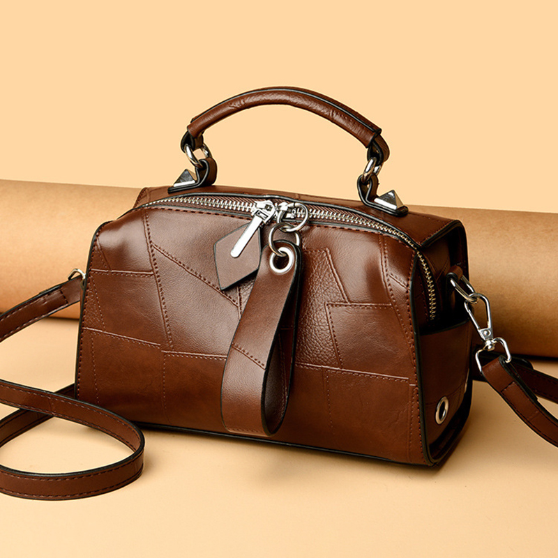 Luxury Bags Entry - Kadın hakiki deri sırt çantası, sade