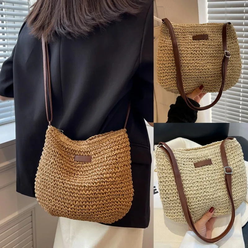 Luxury Beach Bags Ysl - Bayanlar Moda Yaz Hasır Crossbody Çanta