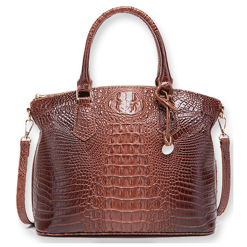 Structured Handbag Top Handle - Kadın Vintage Timsah Desenli Çok Renkli